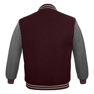 Veste universitaire personnalisée avec logo, manches en cuir, broderie, veste de baseball pour couple, veste universitaire pour homme et femme, veste letterman - Product Image 2