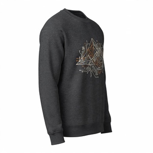 Dark Grey Heavyweight Crew neck Circuit <b>Board</b> Graphic <b>Mountain</b> Print Street wear Fashion Pullover Winter Fleece - Product Image 5