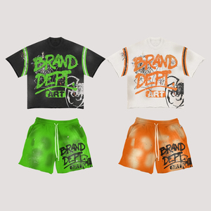 Ensemble de t-shirts d'été pour hommes, style streetwear, imprimé par transfert thermique, séchage rapide, pur coton, écologique, col rond, manches courtes, décontracté - Product Image 5
