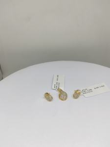 Juego de colgantes y pendientes de diamantes de oro blanco y rosa de alta calidad impresionantes y elegantes con diamantes de piedras de colores - Product Image 2