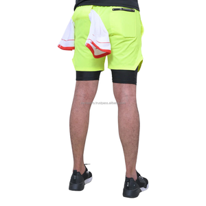 Shorts de sport pour hommes de haute qualité, respirants, pour l'entraînement, la course à pied, décontractés, teinture unie, polyester/coton, compression, séchage rapide - Product Image 4