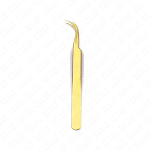 4 <b>Pc</b> Gold Stainless Steel Eyelash Tweezers <b>Set</b> with Fiber Tips Professional Precision Tools for Lash Extensions - Product Image 5