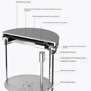 Teiera in Vetro Resistente al Calore da 500mL, Finitura Nero Gunmetal, con Interruttore Magnetico e Comoda Impugnatura, per Caffè e Acqua, Ideale per Ristoranti e Hotel - Product Image 4