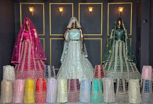 Collection Fancy Net Choli avec un travail lourd complet Dori Broderie Miroir Shisha Detailing et Jarkan Stone Elegance - Product Image 2