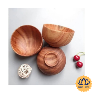 [MEILLEURES VENTES] |   Bol en bois profond et rond, saladier en bois pour la restauration, la restauration collective, la vaisselle d'hôtel, de la marque Blue Lotus Farm - Product Image 1