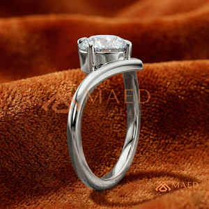 925 Sterling <b>Silver</b> Round Moissanite Engagement <b>Ring</b> Lab Grown Diamond Bridal Jewelry Women USA Luxury <b>Ring</b> - Product Image 2