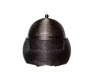 Plat à chafing rond en acier inoxydable plaqué or avec couvercle pour service de buffet, restauration hôtelière et banquets - Product Image 5