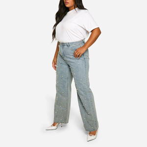 Pantalones Vaqueros de Mezclilla para Mujer, Diseño Nuevo, Hechos Profesionalmente, Ropa Casual de Invierno, Pantalones Vaqueros Extra Grandes para Mujer - Product Image 4
