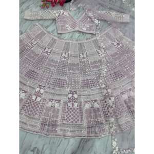 Lehenga Choli de Diseñador para Fiestas, con Bordado Resham, Estilo de Ropa Europea - Product Image 2