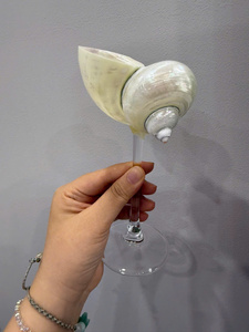 Verre à vin artisanal en coquillage naturel, style océanique unique, pour des expériences culinaires tropicales - Product Image 6