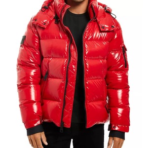 Customizable Men's Winter Coat Puffy Down <b>Padded</b> Bubble Puffer <b>Jacket</b> Shiny <b>Waterproof</b> Breathable Windbreaker with OEM Options - Product Image 1