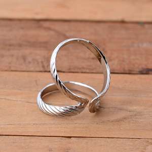 SHYAM JEWELRS Handmade 925 Sterling <b>Silver</b> Twisted Rope Arthritis Splint <b>Ring</b>-Luxury <b>Adjustable</b> Double Band Joint Support - Product Image 3