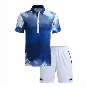 Printed Men's Customizable Sports Tennis Suit Breathable <b>Badminton</b> Polo Shirts and Shorts Sets Customizable Tennis Uniforms - Product Image 6
