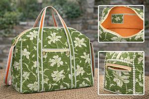 Large Bohemian Vintage Floral Duffle Bag Quilted Cotton Weekend Overnight Shoulder <b>Strap</b> Quirky Shopping Bag High Quality Custom - Product Image 2