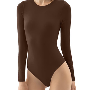 Combinaison moulante à col rond pour femme, logo personnalisé, tissu extensible de qualité supérieure, fabricant OEM ODM, combinaisons athlétiques pour femme, gym, yoga, une pièce - Product Image 5