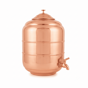 Grand distributeur d'eau en cuivre avec robinet, finition martelée à la main traditionnelle, serveur de boissons couvert pour la maison, la cuisine, l'hôtellerie (vente en gros) - Product Image 1