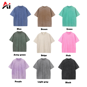 Camiseta Premium para Hombre con Lavado Ácido, Estilo Urbano Hip Hop, Camisetas de Algodón, Logotipo Personalizado, Venta al Por Mayor, Ropa al Por Mayor - Product Image 2