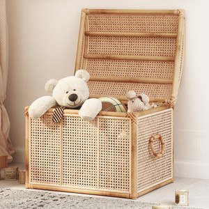 Storage Trunk Rattan Chest of Drawers for <b>Bathroom</b> Living Bedroom Decor Natural Handmade Bag Trunks <b>Basket</b> Organizer - Product Image 5