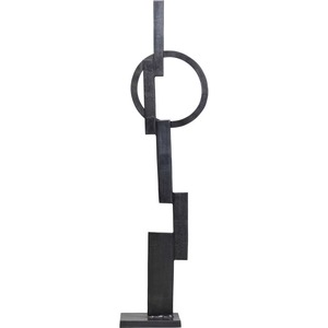 Escultura Metálica Abstracta Moderna de 36x16x148cm, Arte Geométrico Decorativo para Piso, Hecho a Mano, para Exhibición en Sala de Estar - Product Image 1