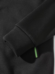 Men's Black Fleece <b>Zip</b>-<b>Up</b> Jacket Neon Green Zipper Front Logo Stand Collar Casual Regular Fit Autumn Wear Breathable 100% Cotton - Product Image 4
