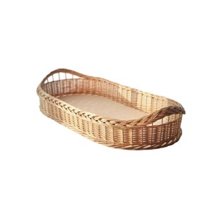 Cesta de mimbre tejida para cambiar pañales, cesta portátil de mimbre para bebés, bandeja de almacenamiento para habitación de bebé, suministro para guardería. - Product Image 3