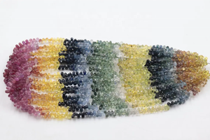 Cuentas facetadas de zafiro múltiple natural Gotas de taladro lateral de 3*5mm para manualidades - Product Image 6