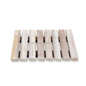 Bloc à découper durable en bois de teck unique élégant fait à la main en forme carrée jetable pour l'alimentation et la viande - Product Image 2