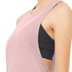 Camiseta sin Mangas Rosa, Transpirable, de Secado Rápido, Ajustada, para Mujer, para Gimnasio, Yoga, Uso Casual - Product Image 4