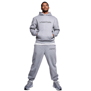 Men Fleece Pullover Hoodie Tracksuit <b>Set</b> Relaxed Jogger Trousers Kangaroo Pocket Casual Winter <b>Two</b> <b>Piece</b> <b>Lounge</b> Outfit - Product Image 1
