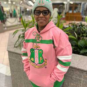 Sweat à capuche de hockey AKA unisexe, broderie de lettres grecques, style sportif, streetwear décontracté, coupe premium - Product Image 4