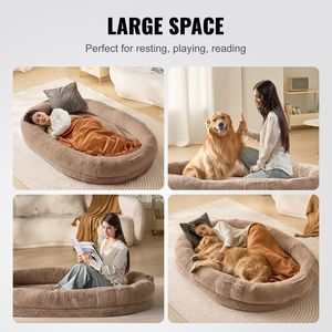 Cama para Perros Adultos de Tamaño Humano, 72 x 48 x 10 Pulgadas, Espuma Ortopédica, Funda de Piel Sintética de Conejo, Lavable, para Humanos y Perros - Product Image 6