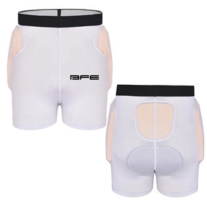 Pantalones Cortos Acolchados de Alta Calidad para Motociclismo, Color Blanco, con Protección Interior Elástica para Snowboard - Product Image 1
