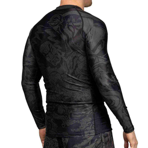 เสื้อรัดรูปแขนยาวสำหรับฝึกซ้อม MMA พิมพ์ลายแบบ Sublimation ผลิตจากโพลีเอสเตอร์ผสมสแปนเด็กซ์  รับตัดเย็บตามสั่งสำหรับชุดศิลปะการต่อสู้ - Product Image 5