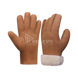 Gants d'hiver en cuir pleine fleur pour homme en peau de daim de qualité supérieure, avec logo personnalisé, super doux et chauds, 160g, non doublés, toutes saisons, gants habillés - Product Image 1
