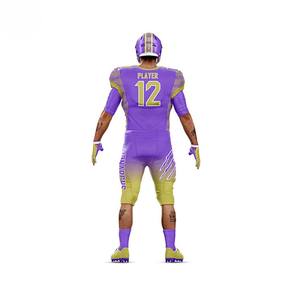 Wholesale Gradient Color Polyester Fabric Youth Kit Sublimated Mesh Adult Size Tackle Twill American Football Jersey Uniform Set - Product Image 6