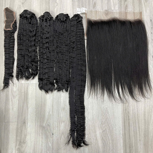 Extensions de cheveux lisses crépus à double trame, couleur noir naturel, les plus vendues, prêtes à être expédiées - Product Image 2