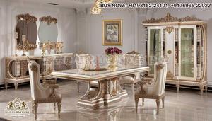 Juego de Comedor Imperial de Lujo Hecho a Mano, Muebles de Comedor Victorianos en Oro Real, Juego de Mesa y Sillas de Madera Sólida, EE. UU. - Product Image 4