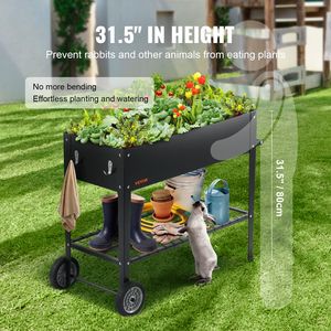 Fioriera Rialzata in Metallo Zincato Ins Brand 42.5 X 19.5 X 31.5 Pollici con Gambe per Coltivazione Esterna - Product Image 6