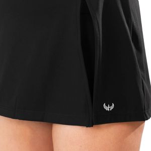 Jupe de performance noire pour femme avec short intégré, légère et extensible, pour le golf, la course, l'entraînement, le fitness et les activités sportives - Product Image 6