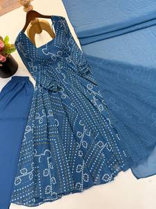 Presentamos la Nueva Colección de Diseñador: Conjunto de Dupatta de Georgette Sintética, Completamente Cosido, Listo para Usar, Sin Arrugas, Estilo Fiesta, Para Todas las Temporadas - Product Image 5