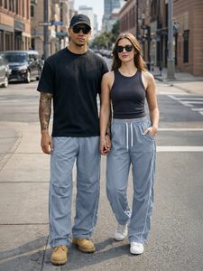 Pantalones de Paracaídas Ligeros de Secado Rápido para Hombre, Pantalones Casuales de Pierna Ancha con Bolsillos Profundos, Proveedor Mayorista - Product Image 5