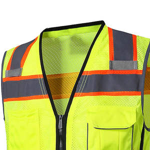 Gilet de sécurité réfléchissant avec poches, idéal pour les travaux de circulation et de construction, poche avant avec bande haute visibilité - Product Image 2