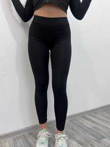 <b>High</b> Elastic <b>Waist</b> Full Length Seamless Yoga <b>Leggings</b> <b>Black</b> Stretch Pants Women Activewear Asymmetric Design - Product Image 4