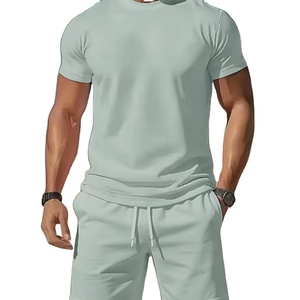 Conjunto Casual para Hombre, Fabricante, 220 GSM, Pantalones Cortos Cargo de Algodón, Camiseta, 2 Piezas, OEM, ODM, Suministro al por Mayor - Product Image 1