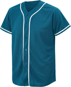 Camiseta de béisbol personalizada, sin estampado, con botones, deportiva, transpirable, de secado rápido, ligera, de poliéster, uniforme de equipo, para entrenamiento, para hombre. - Product Image 1