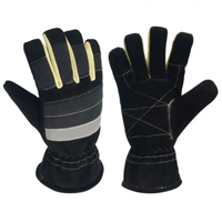 Sicherheits-Feuerwehrhandschuhe mit Hoher Sichtbarkeit aus Echtem Leder, Feuerfeste Schutzhandschuhe für Feuerwehrleute, Schnelltrocknende Schweißerkleidung OEM