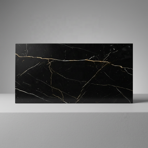 Azulejos de pared de suelo de porcelana Premium negra Roxy 60x120 aspecto de mármol de ónix pulido brillante 20mm de espesor para uso en el baño al aire libre - Product Image 4