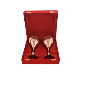 แก้วทองเหลืองลายนูน แก้วไวน์พรีเมียม แก้วน้ำ แก้วน้ำผลไม้ นม เบียร์ ชาเย็น ชุด 2 ใบ - Product Image 3