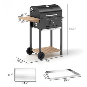 Black Charcoal <b>BBQ</b> Grill for Backyard Picnics Outdoor Cookware - Product Image 6