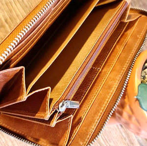 2026 New Arrival Wholesale Custom <b>Women's</b> Full Grain Leather Long Zip <b>Wallet</b> Simple Clutch <b>Card</b> Holder RFID Lined Block <b>Wallet</b> - Product Image 4